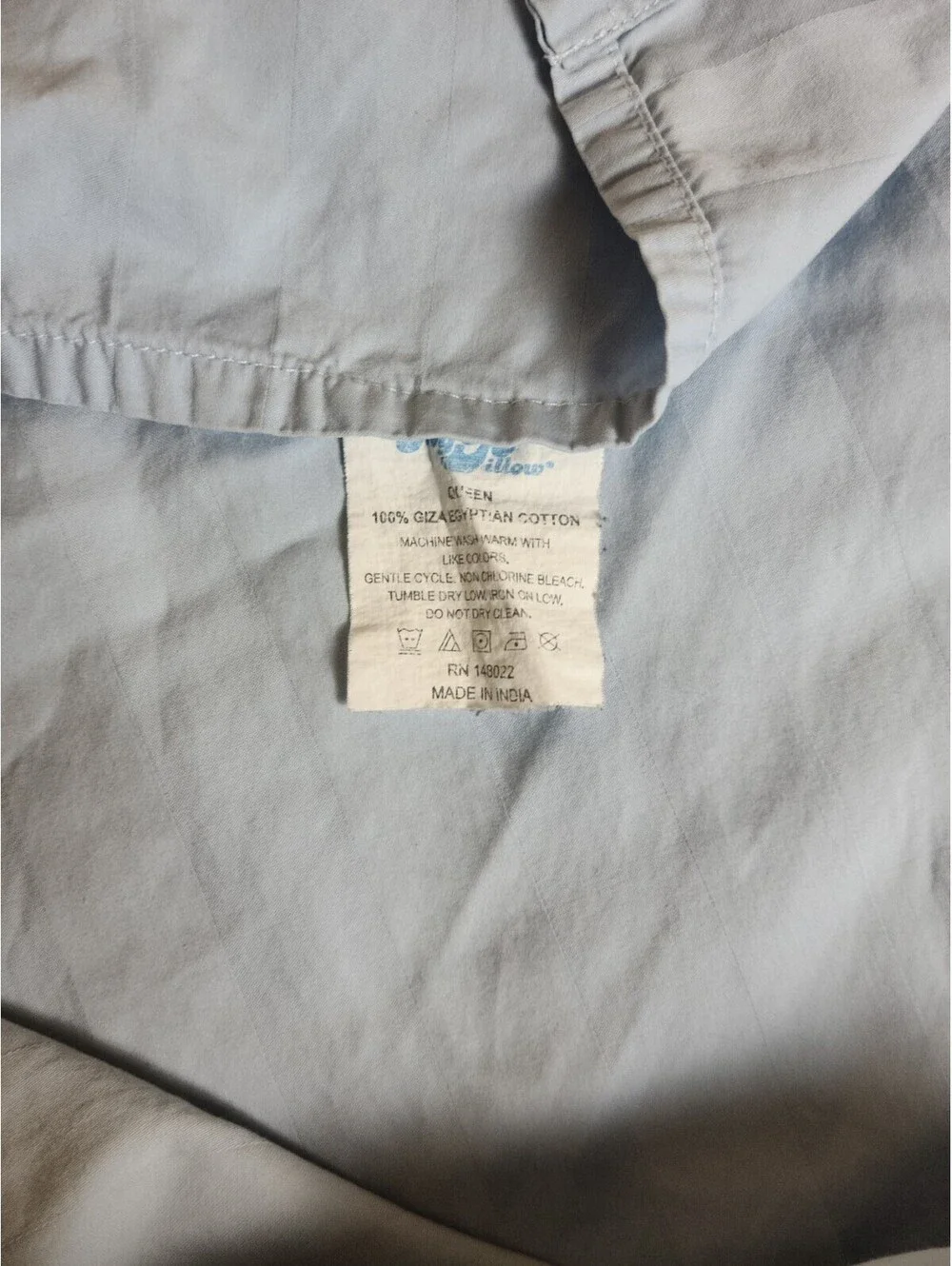 My Pillow Queen 100% Giza Egyptian Cotton Blue Stripe Flat Sheet